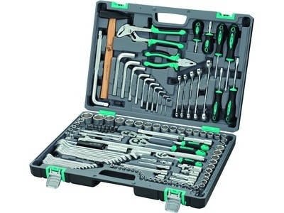 

Набор инструментов, 1/2",3/8", 1/4", CrV, пластиковый кейс 142 предм. STELS 14107