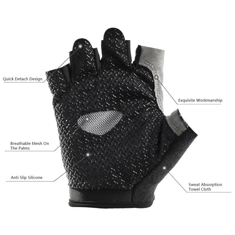 

Женские перчатки DFGUS для фитнеса черные с серым размер М