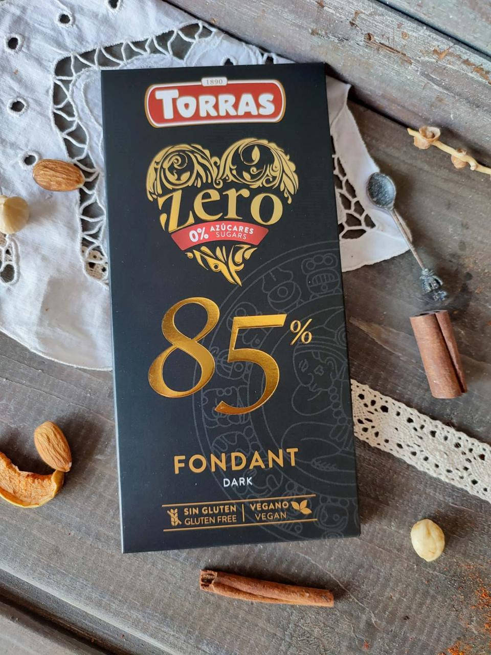 

Черный шоколад без сахара ZeroTorras 85% какао Торрас 100 г