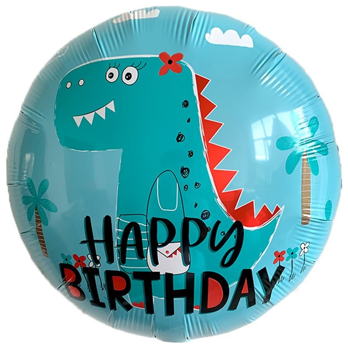 

Фольгированный шарик КНР 18" (45 см) Круг Happy Birthday Дино, Разные цвета