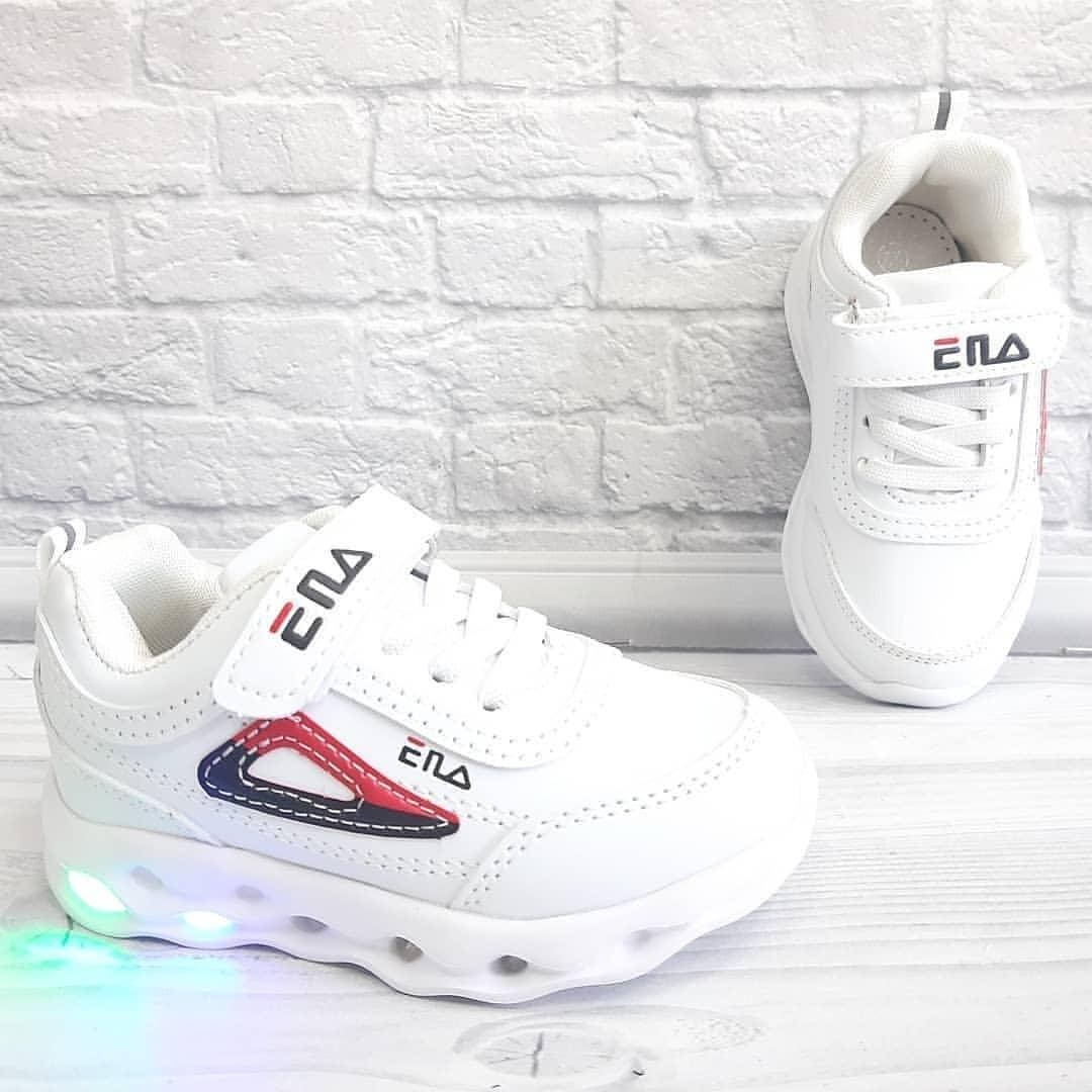 

Кросівки для хлопчика FILA світяться на ліпучці білі р.21-25