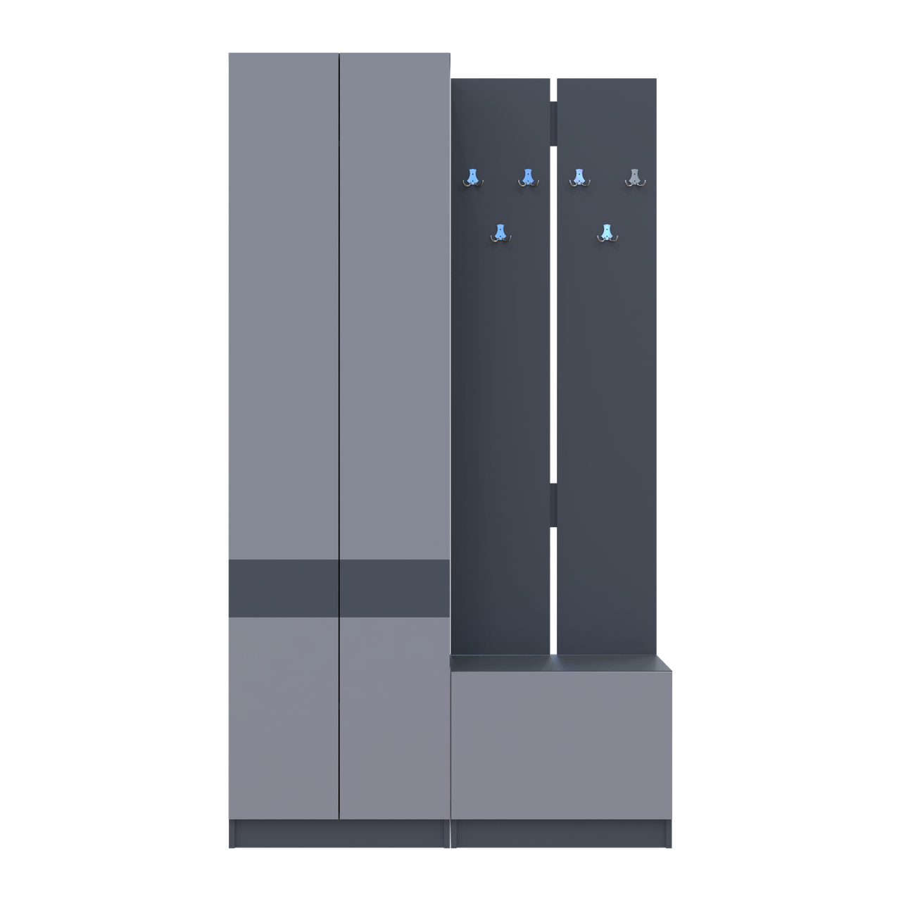 Передпокій Doros Сола 1+3 Doros Графіт/Сірий ДСП 120х40х215 (42005152) 4