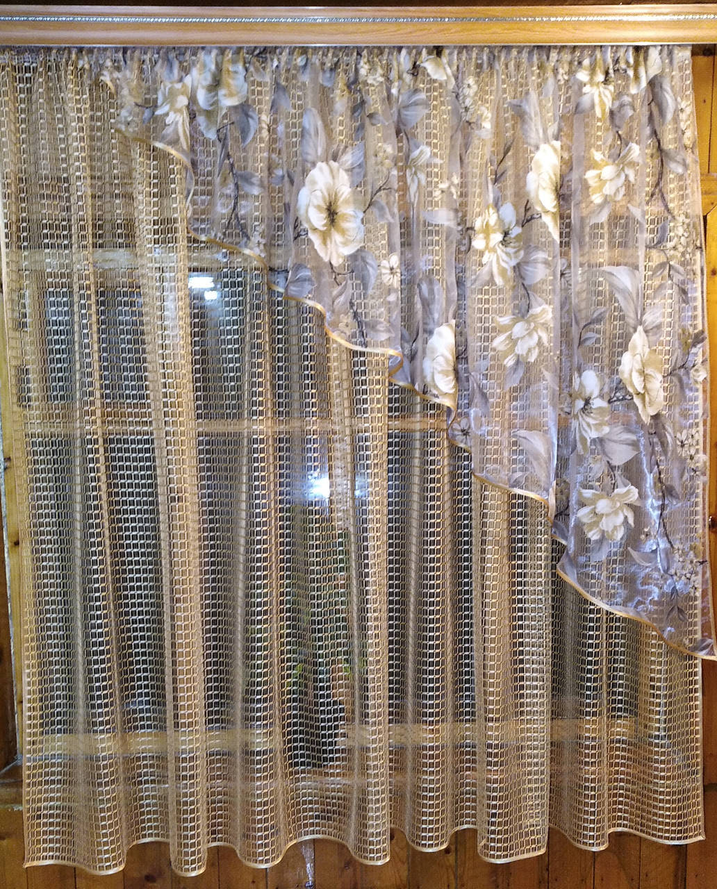 

Занавеска короткая Фаина золото яблочный цвет правая, Золотистый