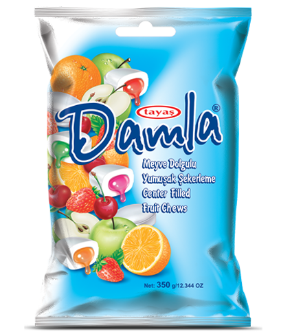 

Конфеты жевательные фруктовый микс TAYAS Damla 350