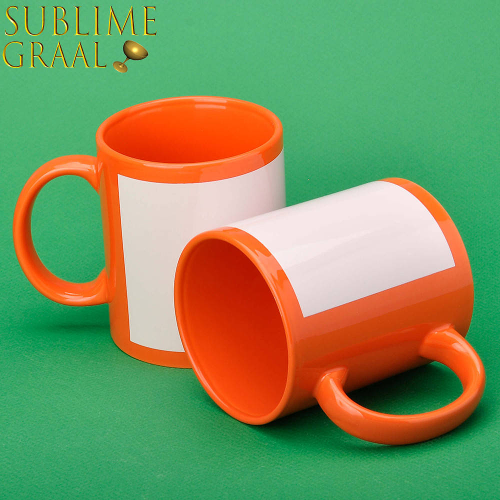 

Чашка Оранжевая цветная с полем для сублимации, Оранжевый