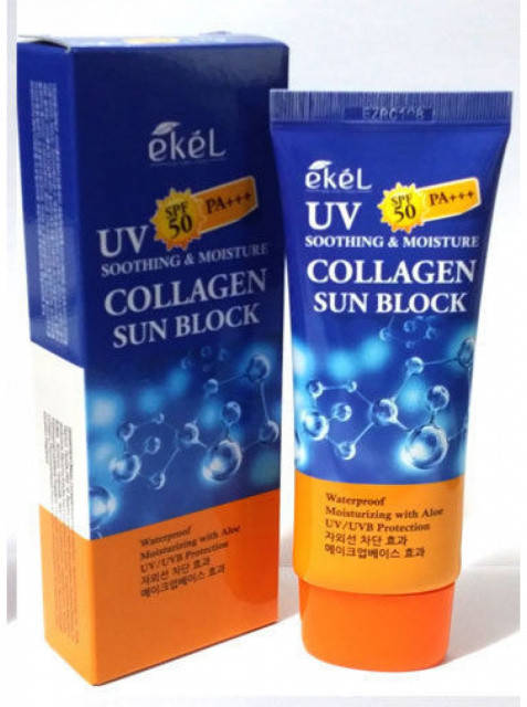 

Солнцезащитный крем EKEL SOOTHING & MOISTURE COLLAGEN SUN BLOCK 70 ML