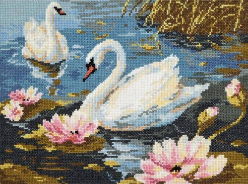 

Набор для вышивки крестом Чудесная игла 64-01 Лебединая пара