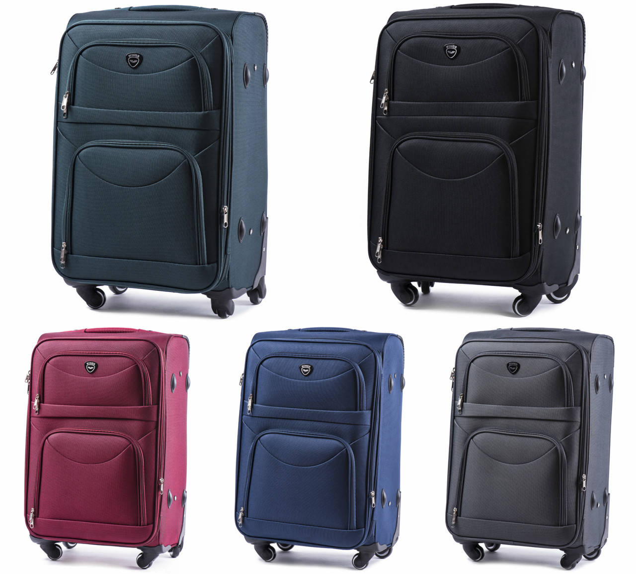 

Чемодан Wings 6802 тканевый на 4 колесах