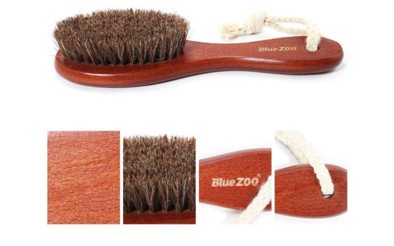 

Дорожная щетка для массажа лица и тела BLUEZOO из натурального конского волоса