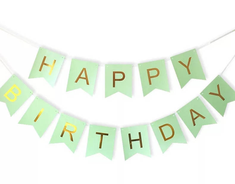 

Гирлянда Happy Birthday (мятная)