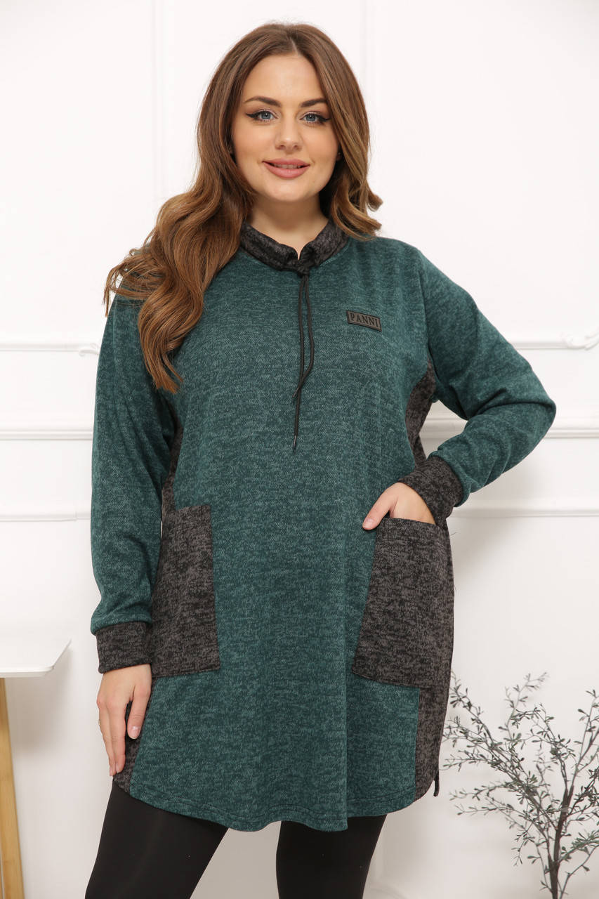 

Туника женская большого размера Патрисия малахит (52-66)