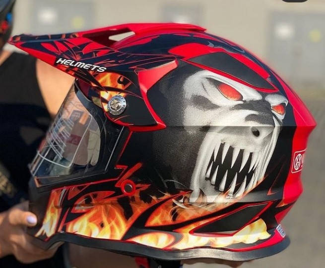 

Шлем кроссовый/эндуро Vland, Красный