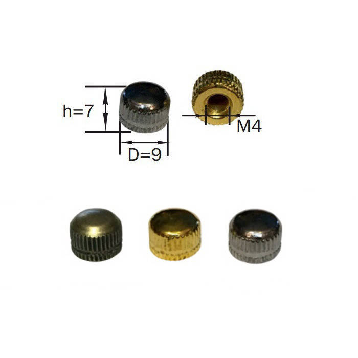 

Декоративная гайка-шляпка (м-4) (Chrome) (Gold) (Bronze) [ ШЛЯПКА, НАСЕЧКА ]