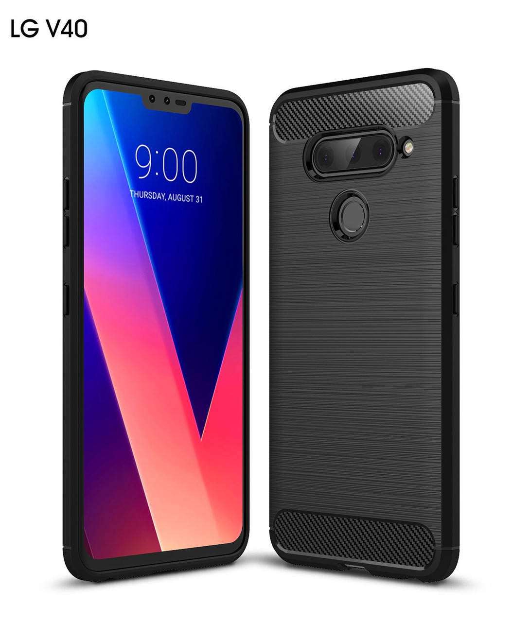 

Чехол Carbon Armor для LG V40 ThinQ, Черный