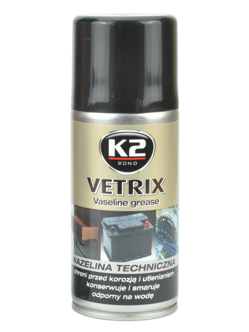 

Смазка вазелиновое аэрозоль K2 PRO VETRIX 140 мл (B400)