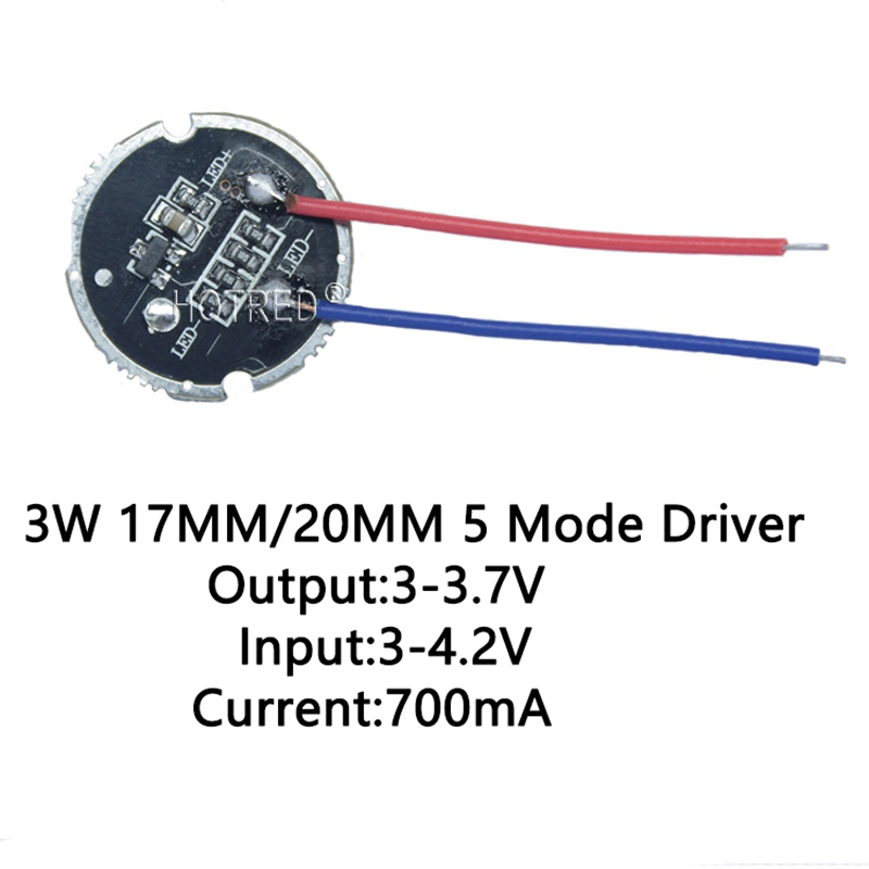 

Светодиодный драйвер для 1-3w 16мм. 5 режимов CREE XRE/XPE/XBD
