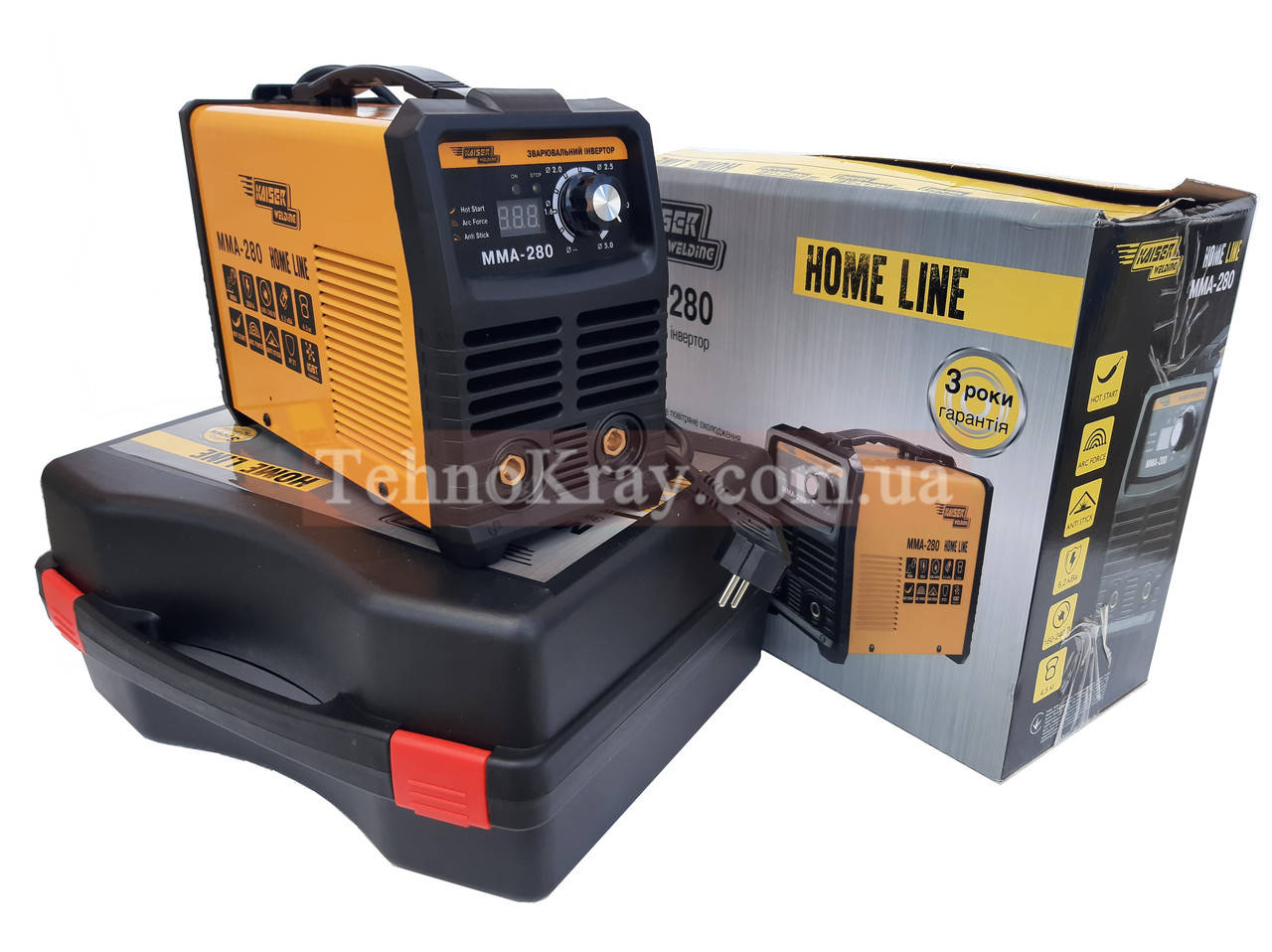 

Сварочный аппарат инвертор Kaiser MMA-280 Home Line Дисплей, 280А, 6,2кВт