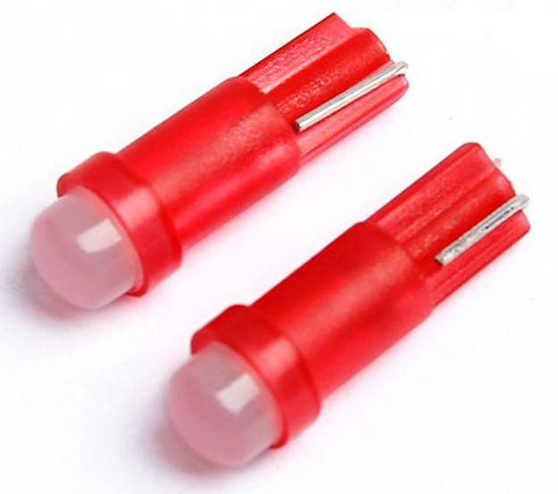 

T5 (W1,2W) LED Красные светодиодные безцокольные автолампы