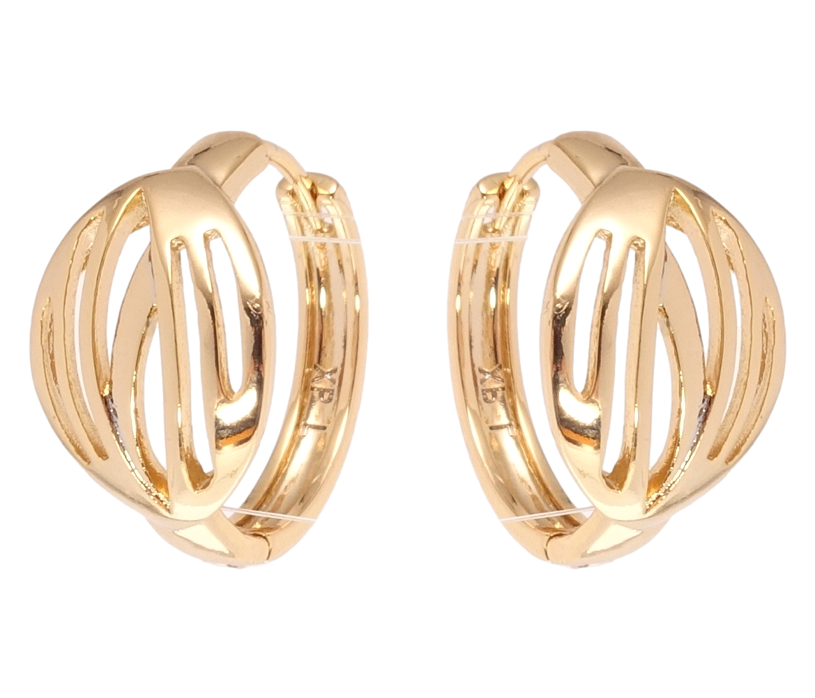 

Серьги Xuping Позолота 18K колечки "Резной орнамент"