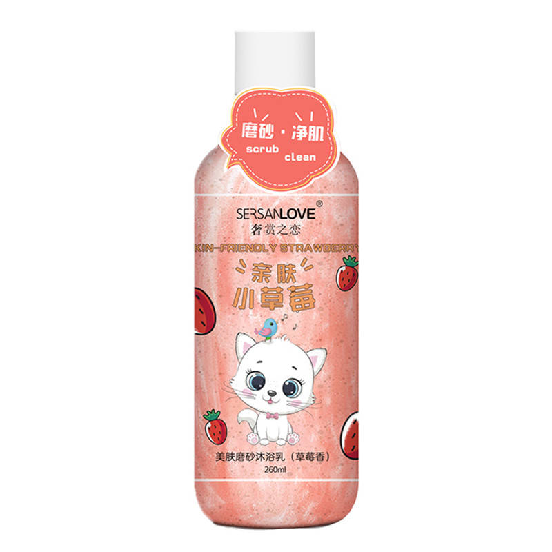 

Гель-скраб для душа с экстрактом клубники Sersanlove Skin Friendly Strawberry Beauty Scrub Body Wash, 260мл