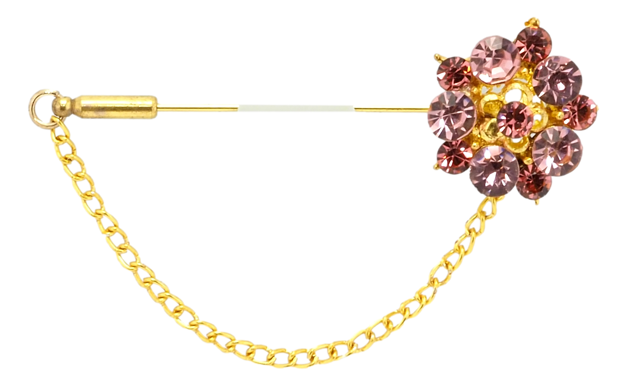 

Брошь "Малиновый цветочек с цепочкой"