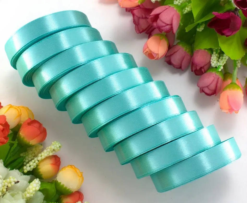 

Лента атласная тиффани 1,2 см (23 метра), Мятный