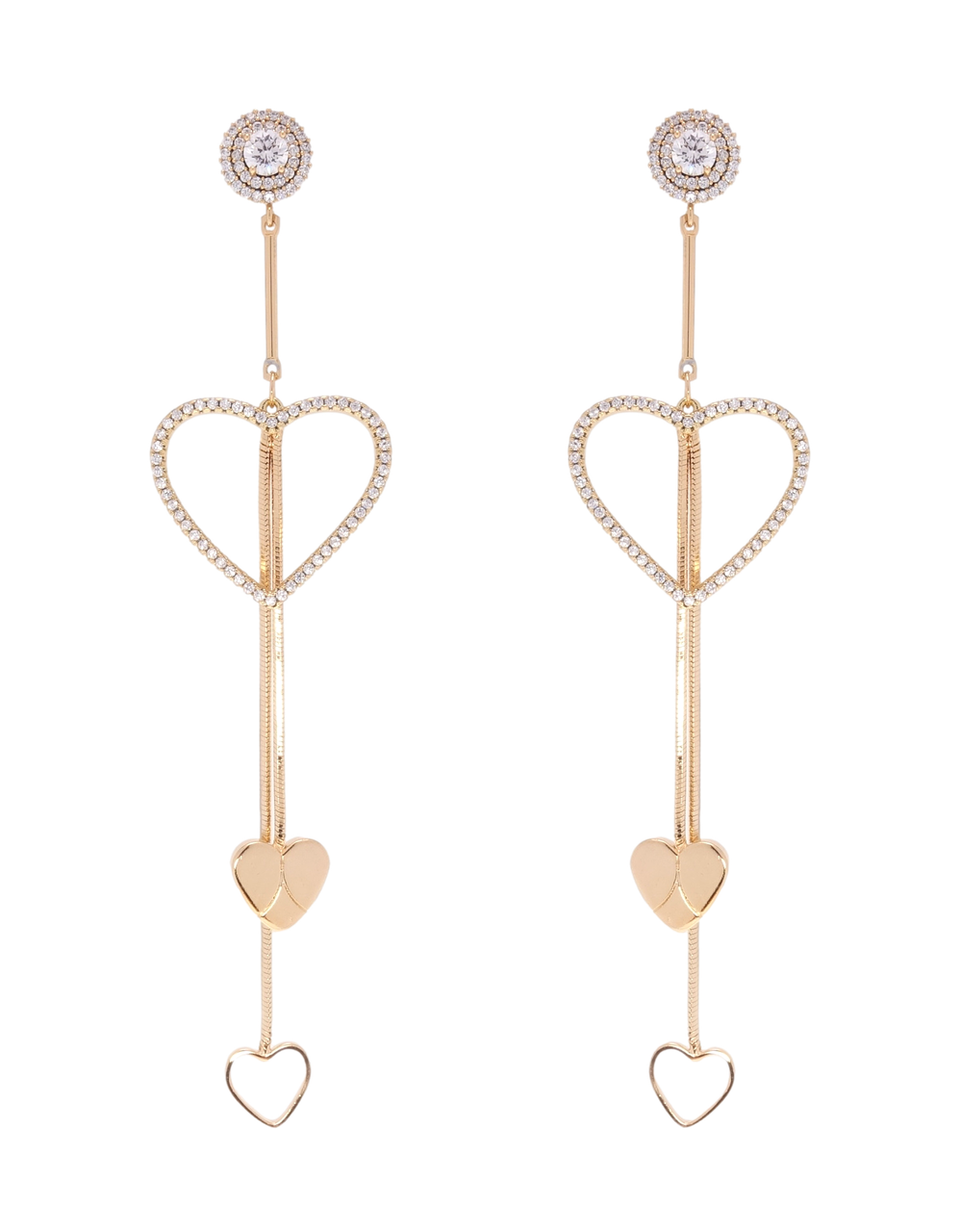 

Серьги Xuping Позолота 18K гвоздики (пусеты) "Сердечки"