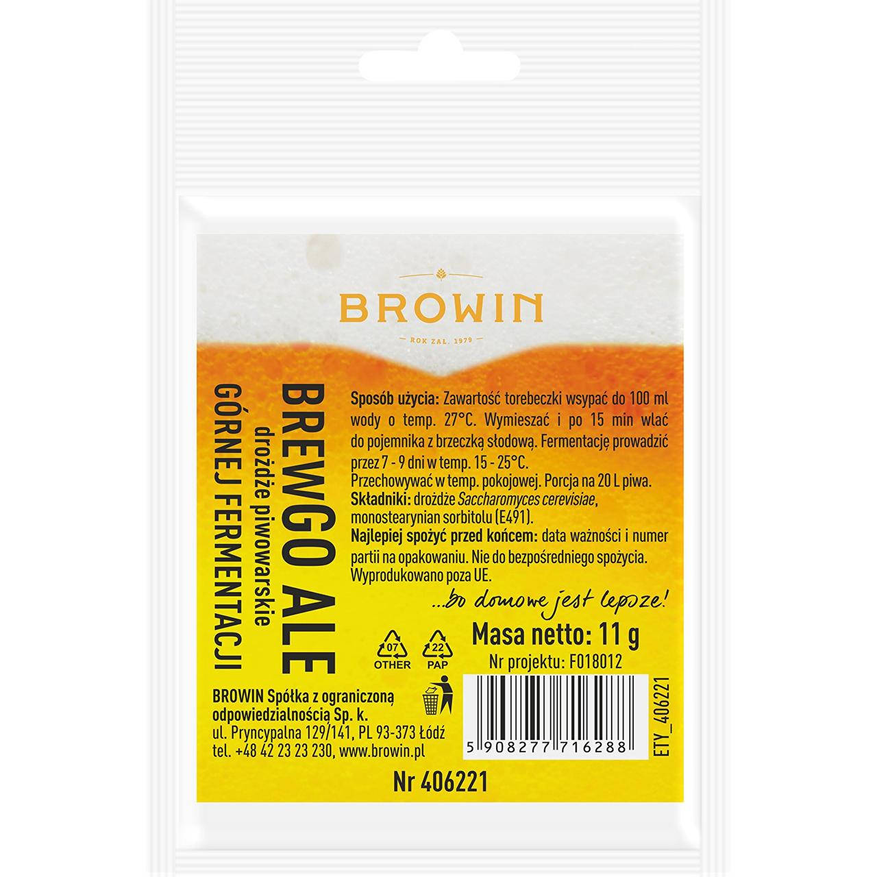 

Пивные дрожжи Browin BREWGO ALE 406221