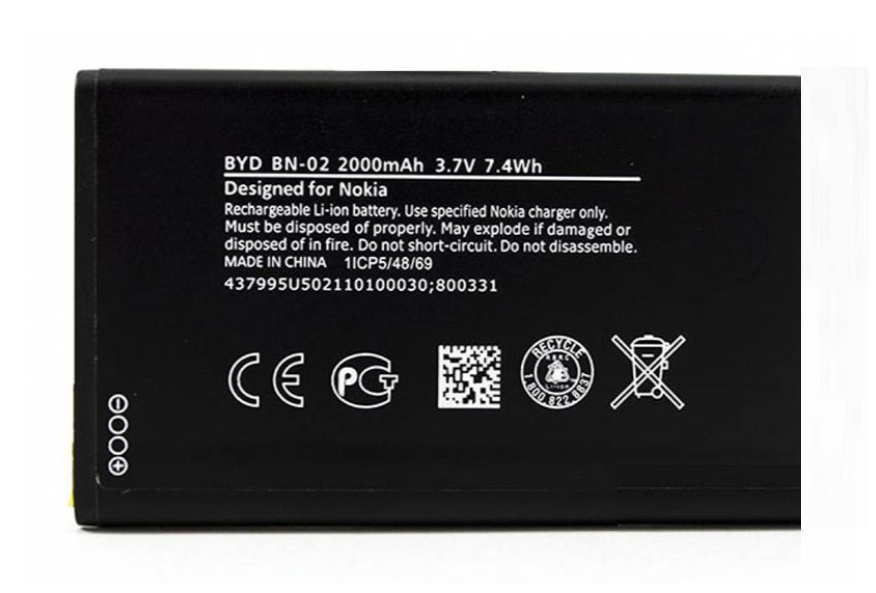 

Аккумулятор Nokia BN-02 (XL Dual Sim RM-1030/ RM-1042)