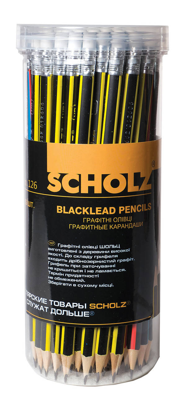 

Олівець графітний "Scholz" 126 HB в тубі 72шт чорно-неон