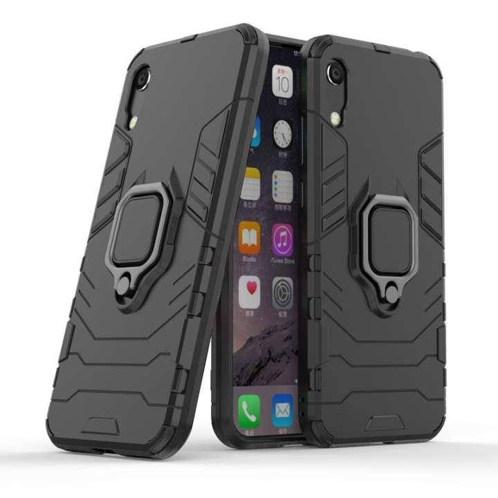 

Чехол Iron Ring для Huawei Y6 2019 бронированный Бампер Броня Black, Черный