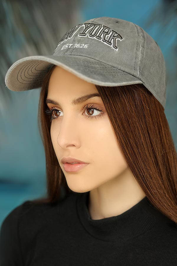 

Женская молодежная серая бейсболка "Нью-Йорк", Серый