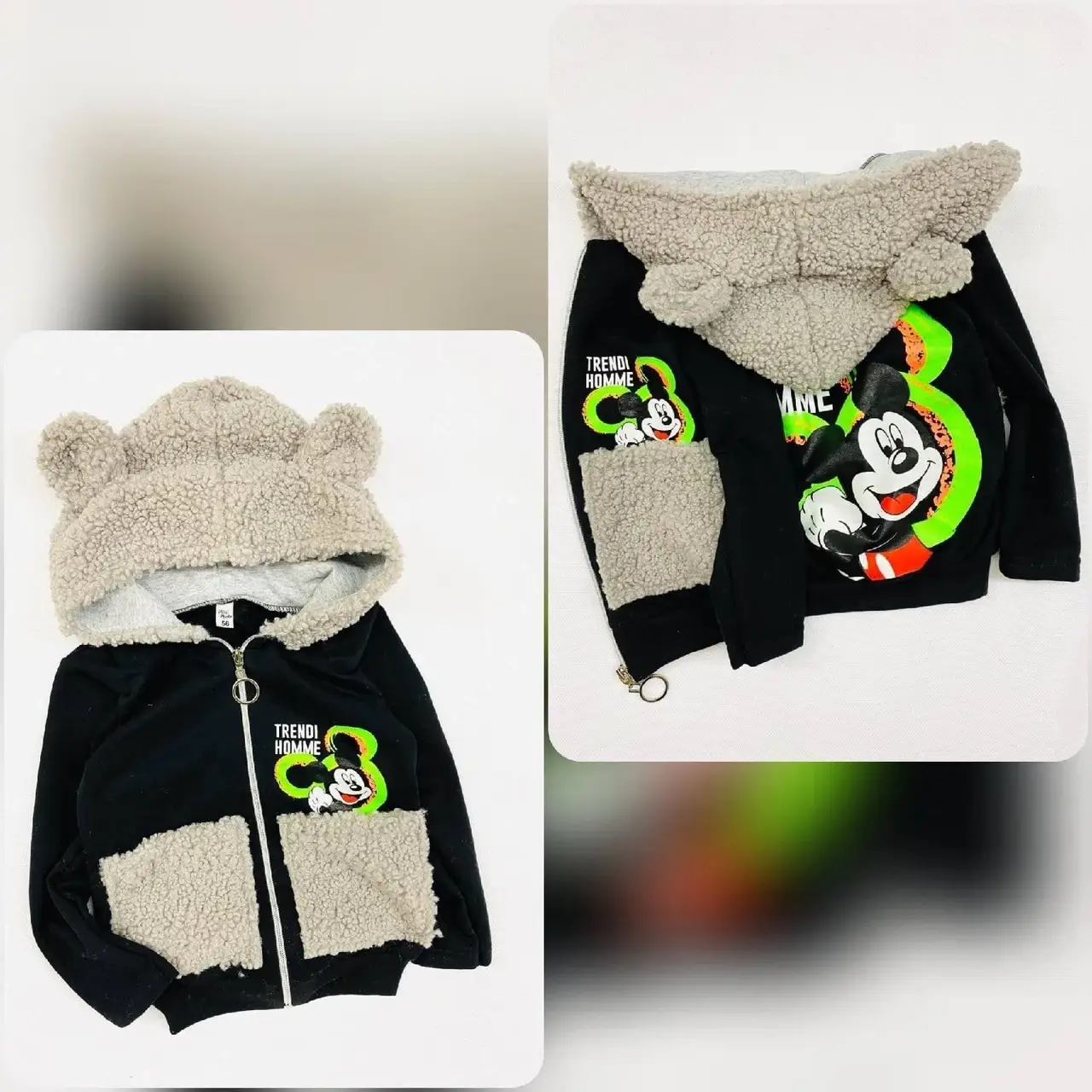 

Теплые детские кофты с Микки 86-92, Розовий