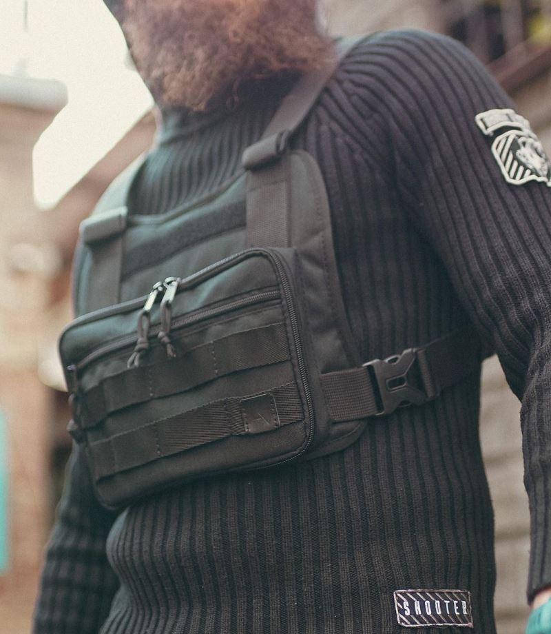 

Сумка нагрудная честриг WALLBAG жилет Techwear на грудь, Черный