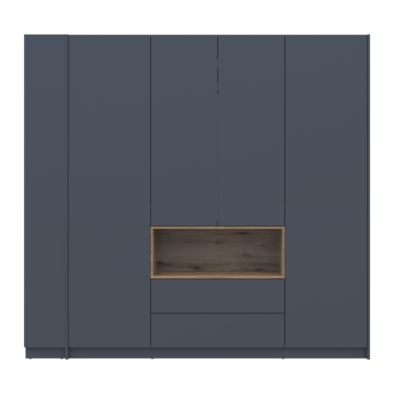 Шафа для одягу з нішею та етажеркою Doros Дейл Графіт/Дуб Евок 4 ДСП 234х52х220 (44900339) 6