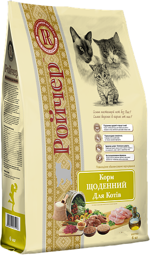 

Сухой корм для котов Ройчер Щоденний 6кг