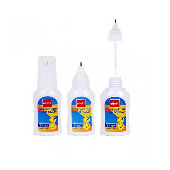 

Корректор-ручка канцелярский с кисточкой "Ellot" ET-197, 10мл.