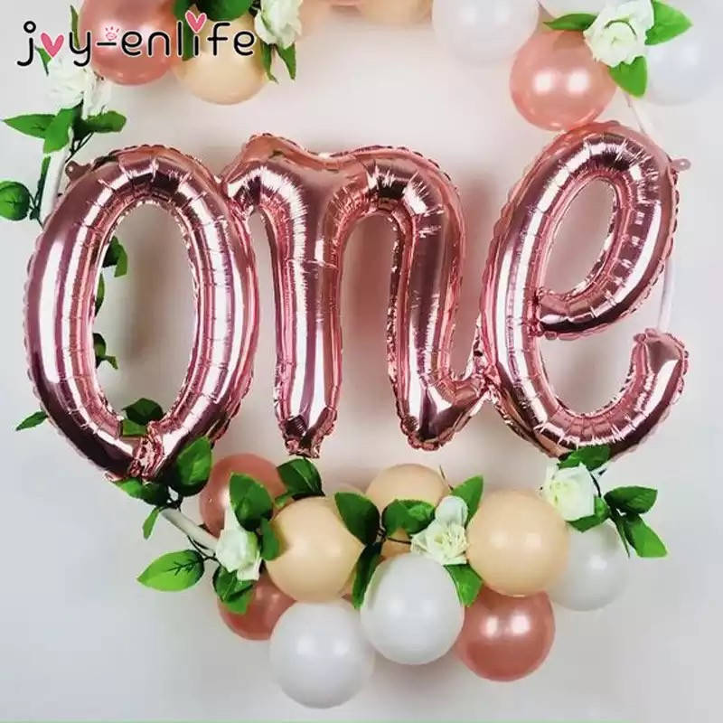 

Фольгированные буквы One розовое золото