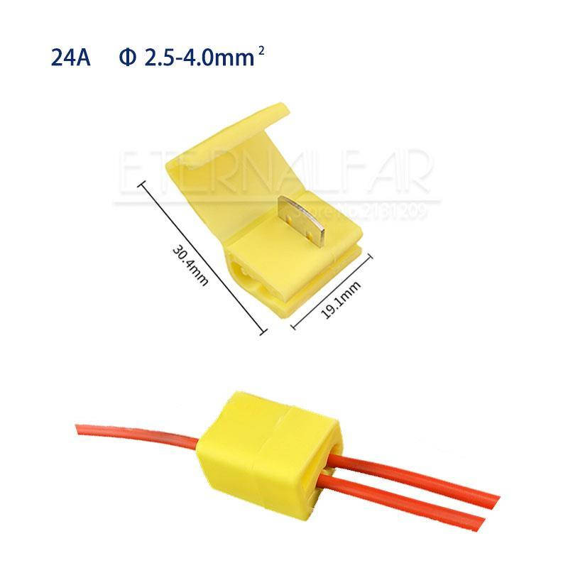 

Клемма, зажим для быстрого монтажа 0,3-1, 0,75-2.5, 4-6 кв.мм. красного, синего и желтого цвета Желтый