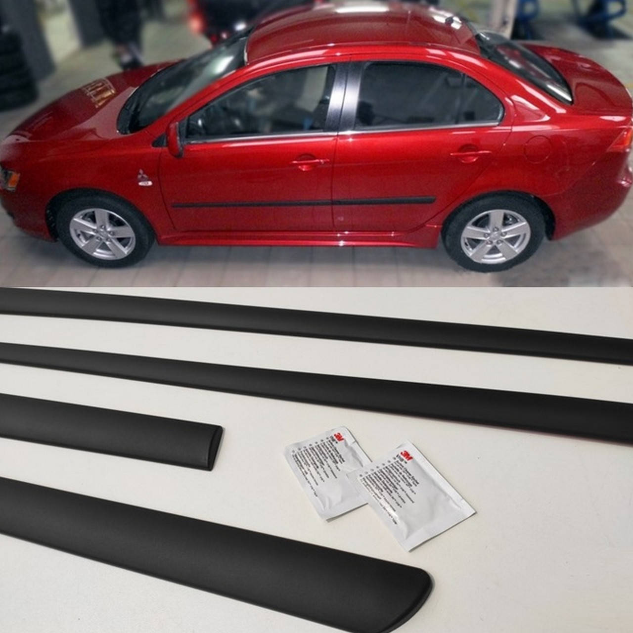 

Молдинги на двері для Mitsubishi Lancer X 2007-2017