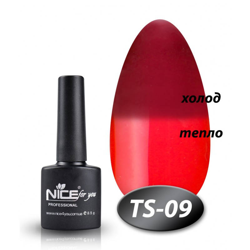 

Термо гель лак TS-09 Nice for you темно-коричневый красный 8,5 мл