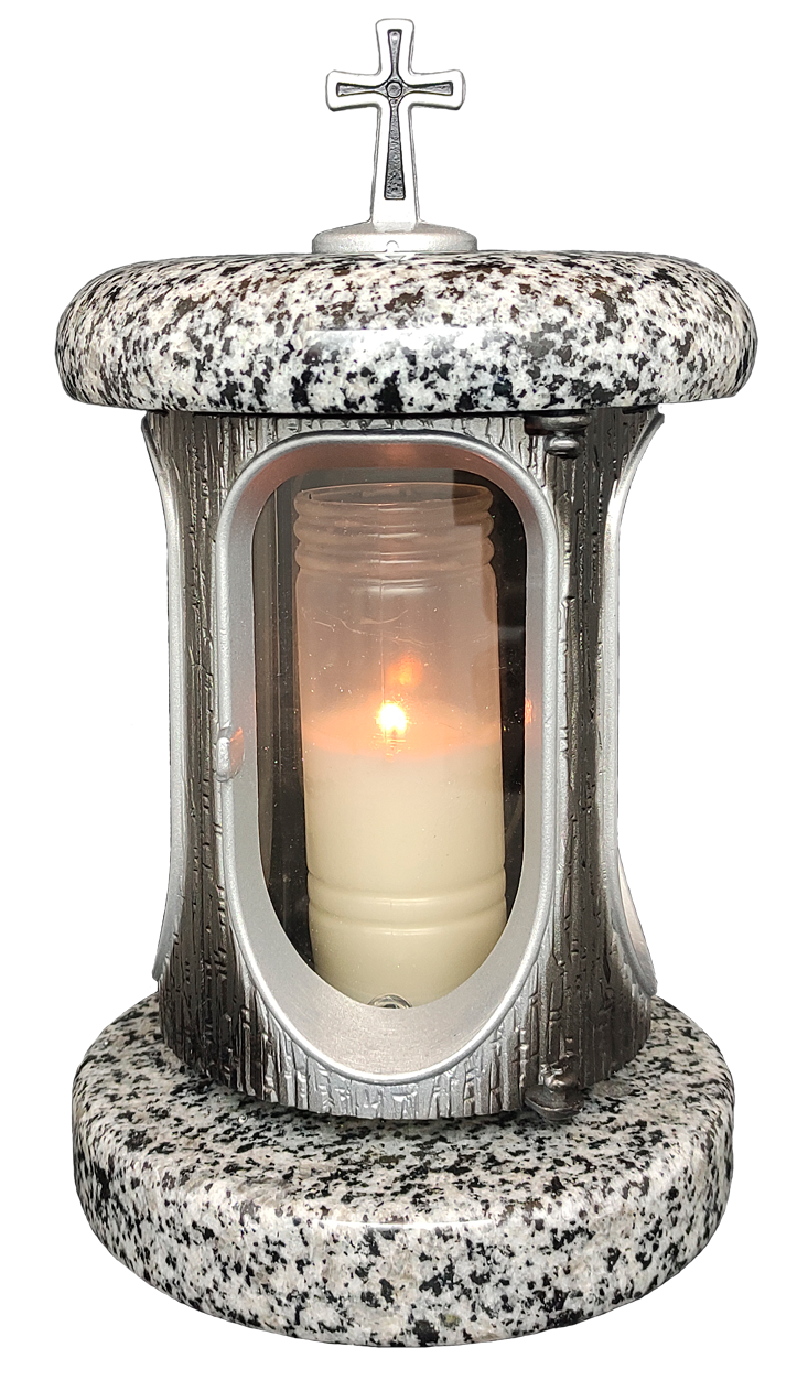 

Лампадка (подсвечник) из гранита на памятник, кладбище покостовка, серебро