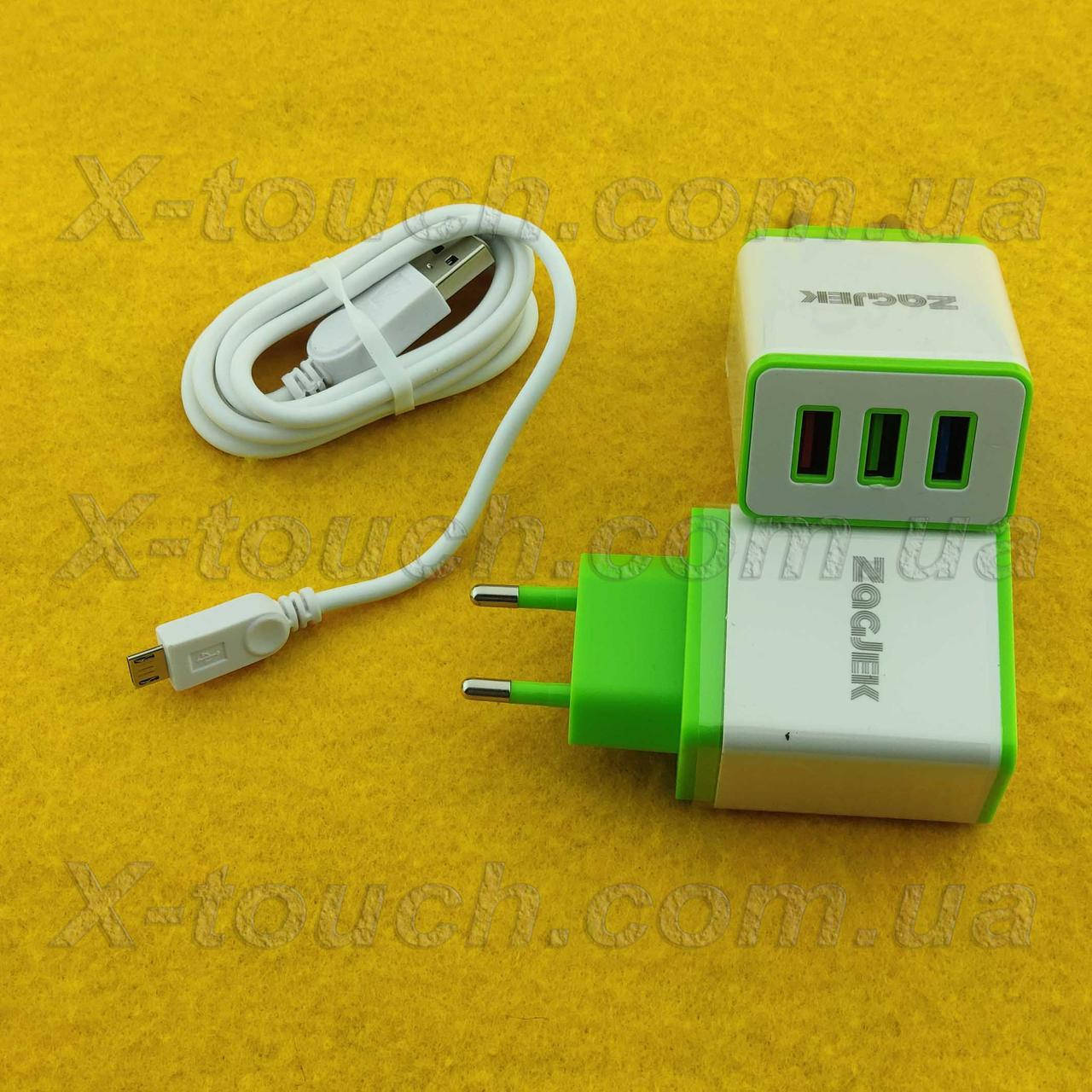 

Зарядное устройство 2.1 A / 5V / 3 USB (блок / адаптер питания USB / зарядник / СЗУ / зарядка / Power Adapter), Зелёный