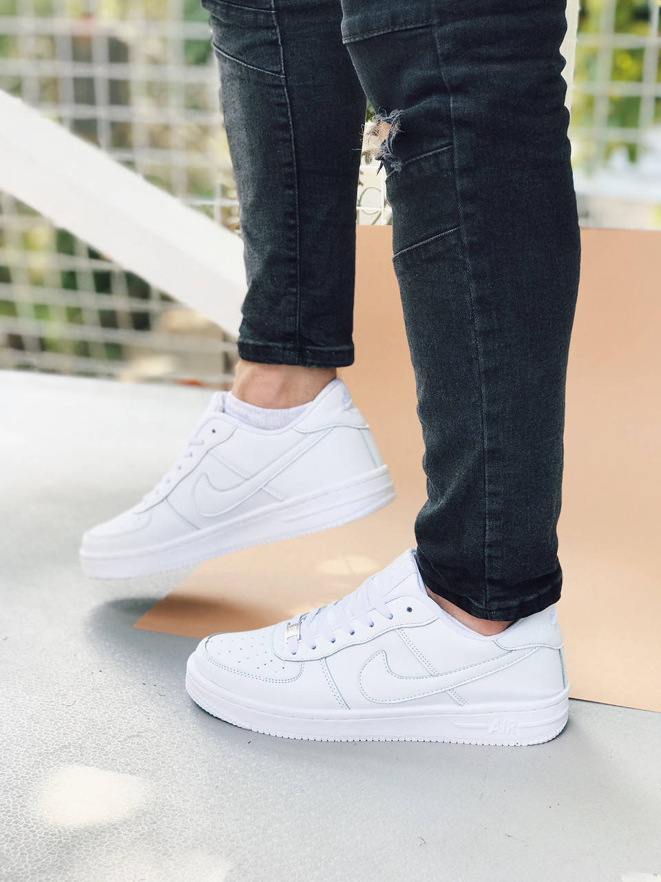 

Мужские кроссовки Nike Air Force 1 белые Найк Аир Форс 1 весна лето осень, Белый