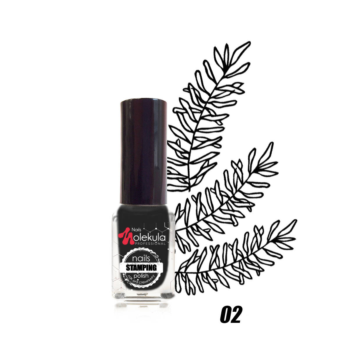 

Molekula Лак для стемпинга Nails №02 (Черный)