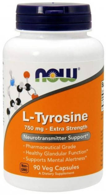 

Тирозин Now Foods - L-Tyrosine 750 мг (90 капсул)