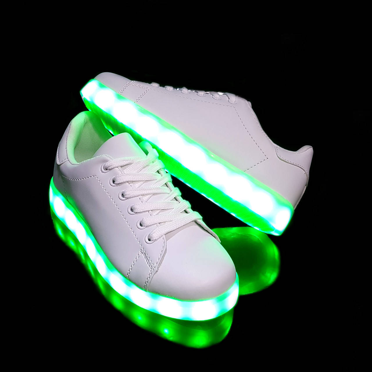 

Кроссовки с LED подсветкой унисекс White 653a, Белый
