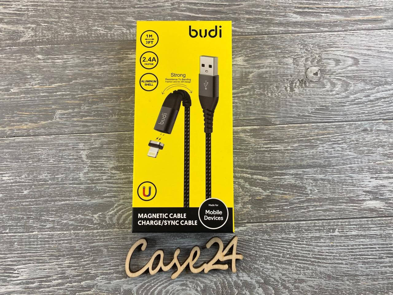 

Магнитный кабель Budi на Lightning (на iPhone) (2.4 A) 1m, Черный