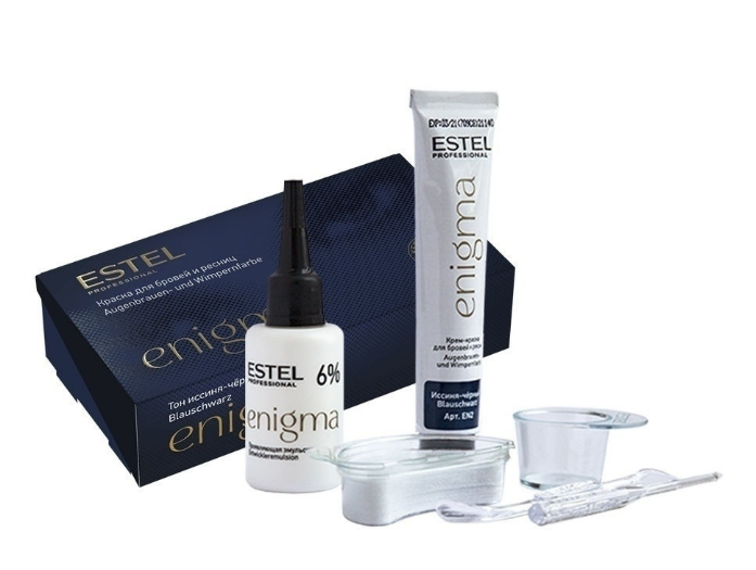 

Краска для бровей и ресниц Estel Enigma иссиня-черная, 2х20 мл