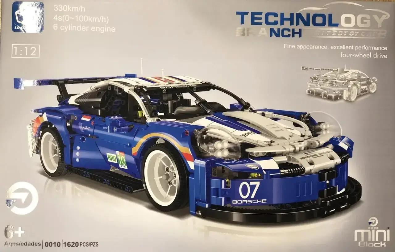 

Конструктор "TECHNIC" "Porsche 911" 1620 дет. 0010, Синий